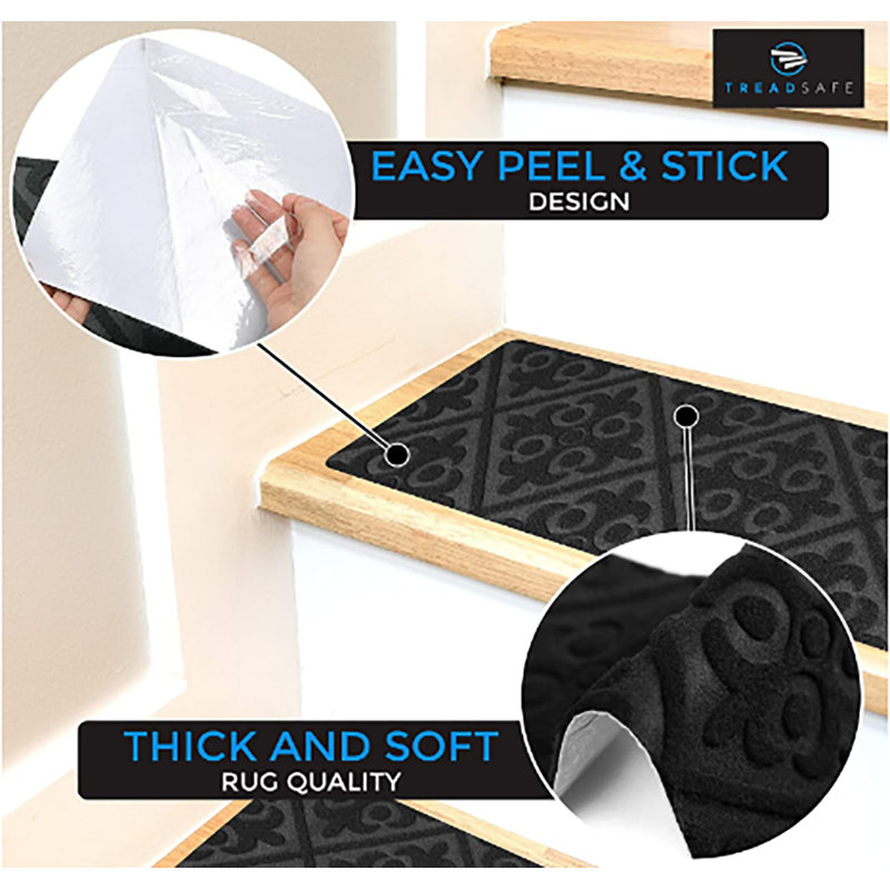 TreadSafe Carpet Stair Treads for Indoor Wooden Steps & Reviews Wayfair